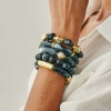 Cross-border European and American retro Maillard elastic curved tube bracelet, CCB bamboo cuff, dyed beaded string, ins bracelet and jewelry details Picture